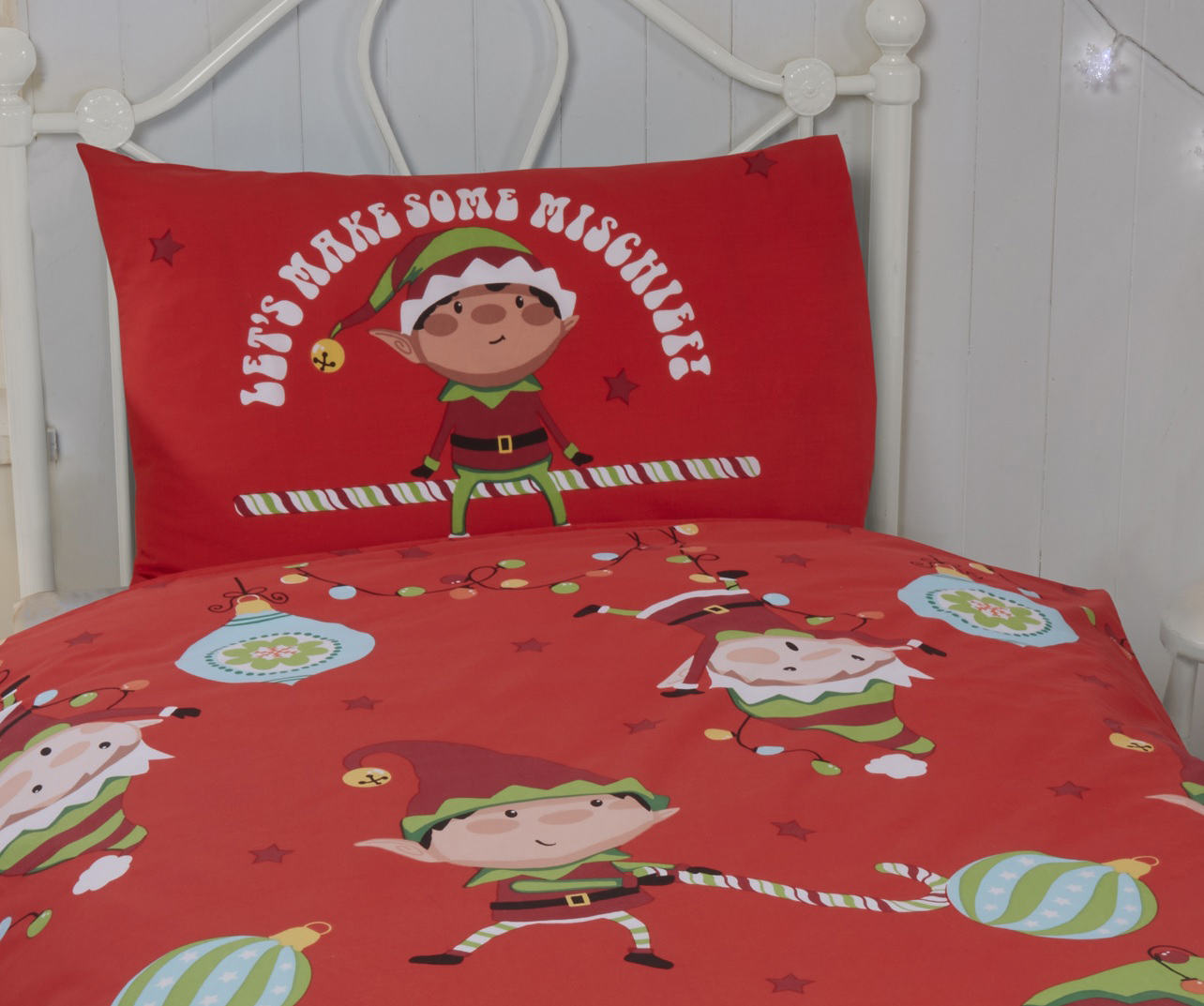 Christmas Xmas Duvet Cover Santa Gonks Noel Uk Bedding Quilt Set Pillow